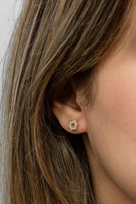 Heliophilia Silver Pendientes de Plata de Ley 925 con Recubrimiento de Oro y Circón Heliophilia Silver Pendientes de Plata de Ley 925 con Recubrimiento de Oro y Circón